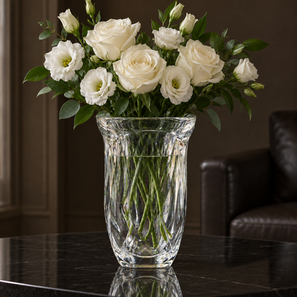 F-218 Flower Vase with white roses in a living room