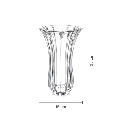 F-219 Crystal Flower Vase dimensions 15 x 25 cm