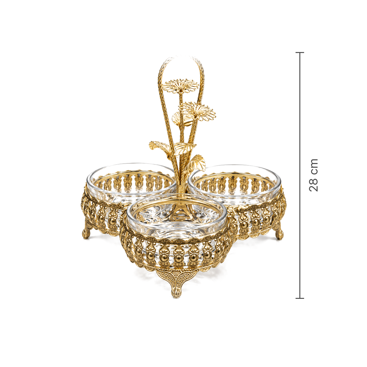 Triple serving dish height 28 cm