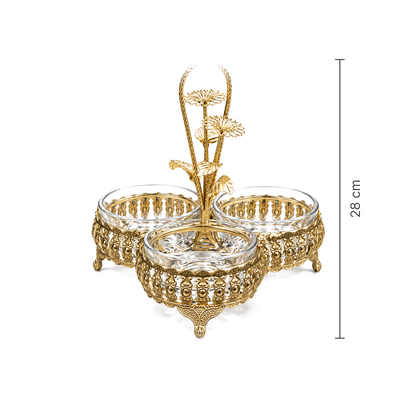 Triple serving dish height 28 cm