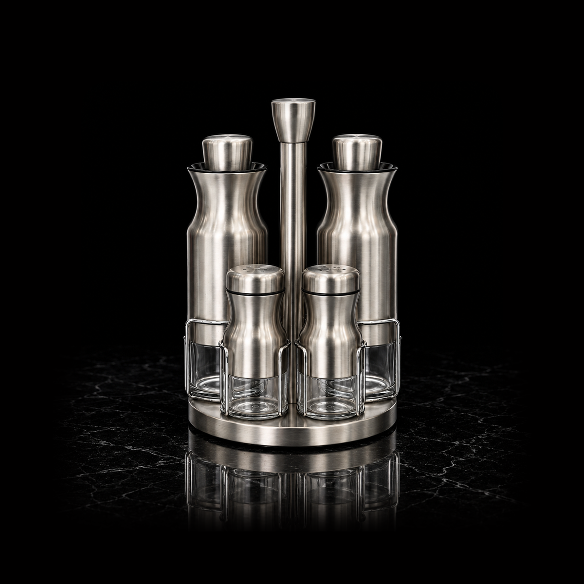 H-931 cruet set on black marble