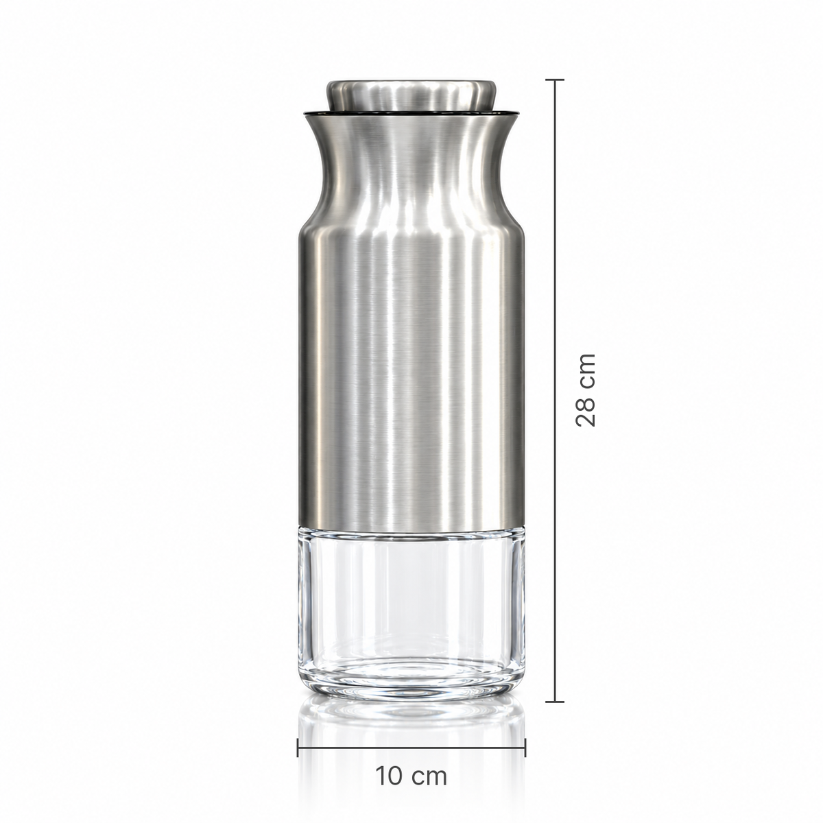 Steel and glass storage jar set of 4