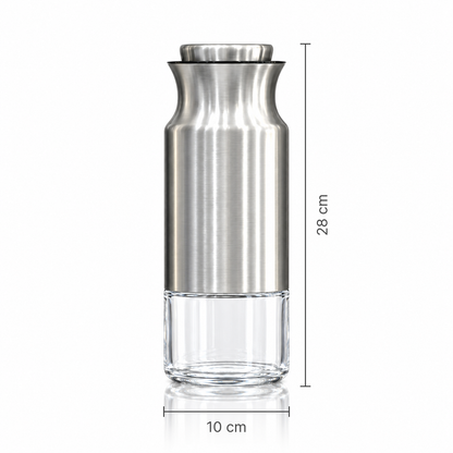 Steel and glass storage jar set of 4