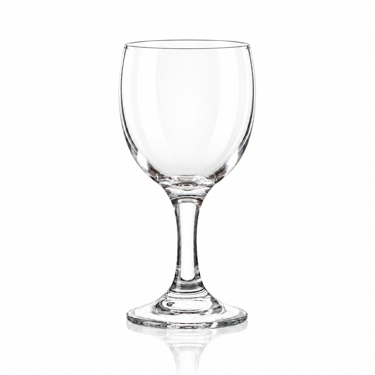 Set of 6 clear wine goblets 235 ml on white marble