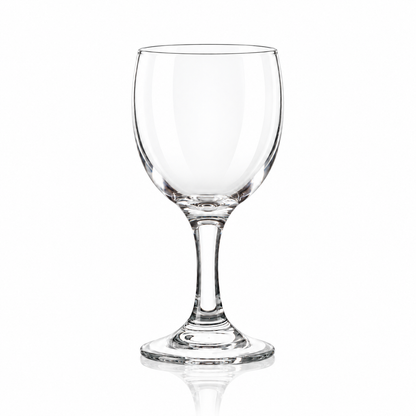 Set of 6 clear wine goblets 235 ml on white marble
