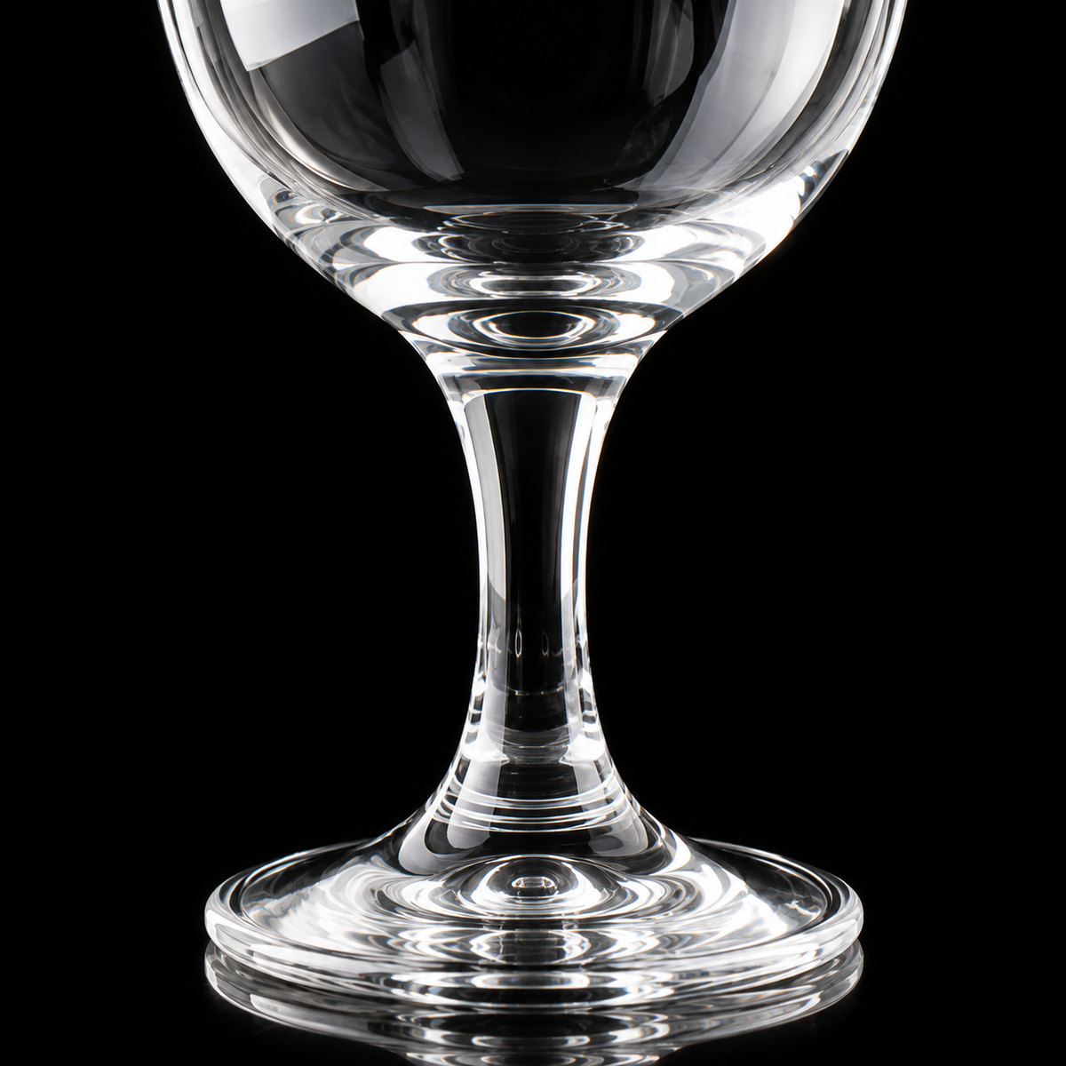 Close-up of goblet stem and foot
