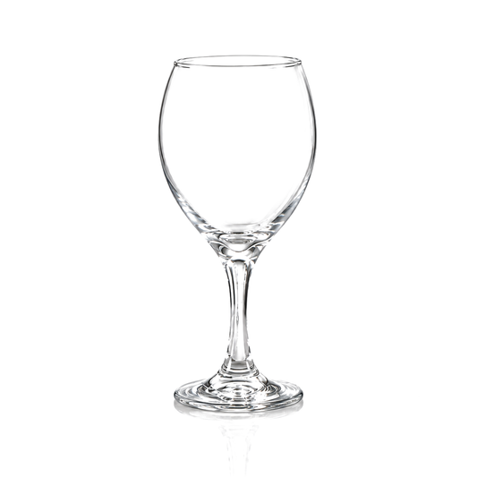 Set of 6 clear wine goblets 230 ml on white marble