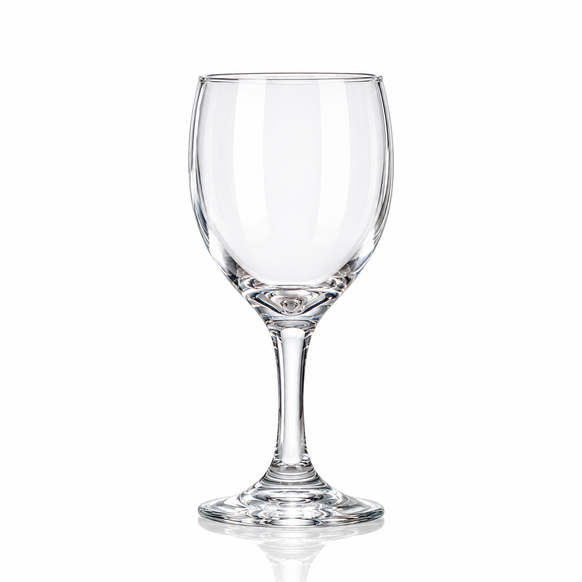 Set of 6 clear wine goblets 190 ml on white marble