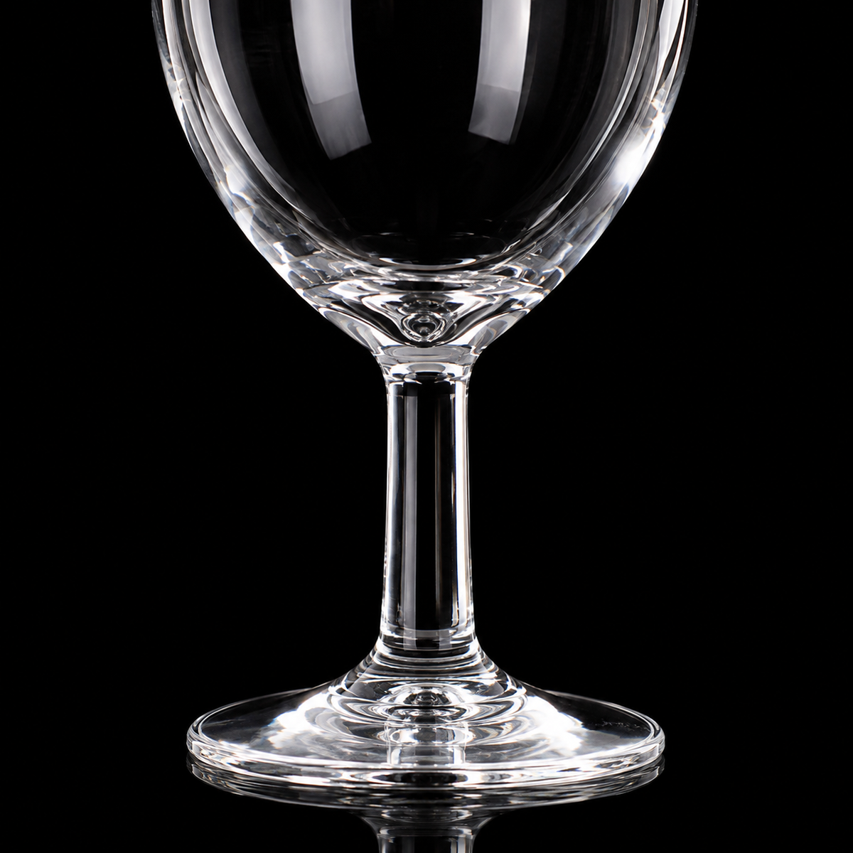 Close-up of goblet stem and foot