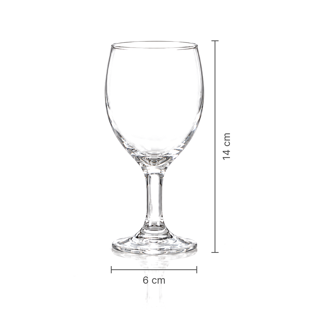 Wine goblet dimensions 6 cm x 14 cm