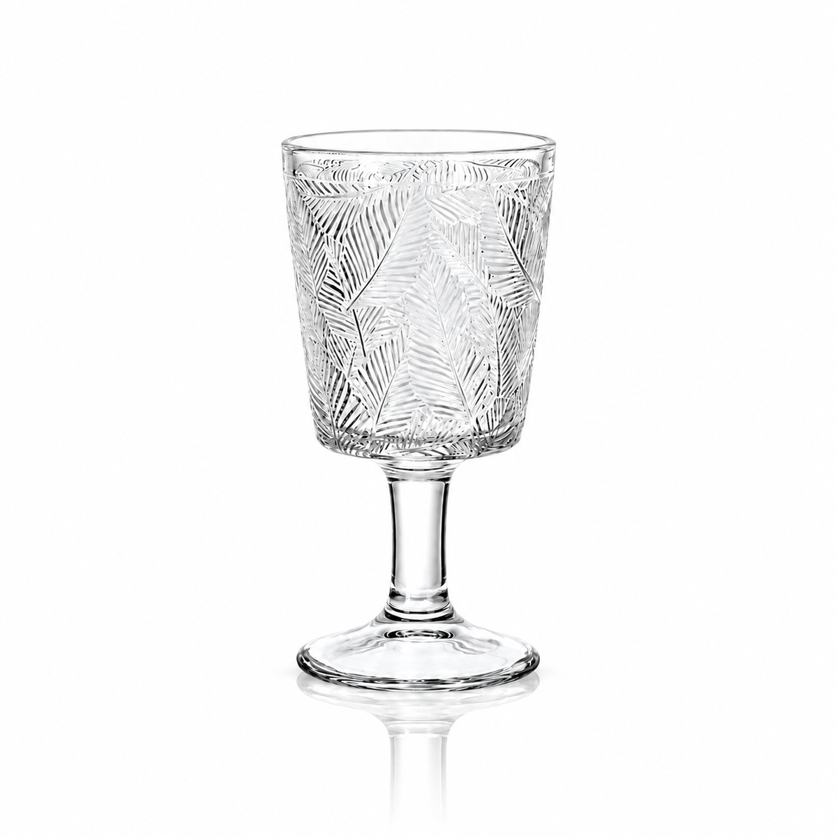 Set of 6 cut crystal goblets 235 ml on white marble