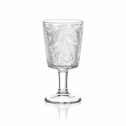 Set of 6 cut crystal goblets 235 ml on white marble