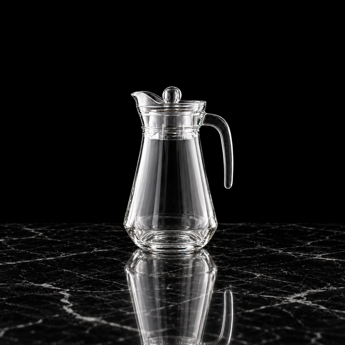 J-703 glass jug on black marble