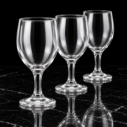 Wine Glasses on black marble