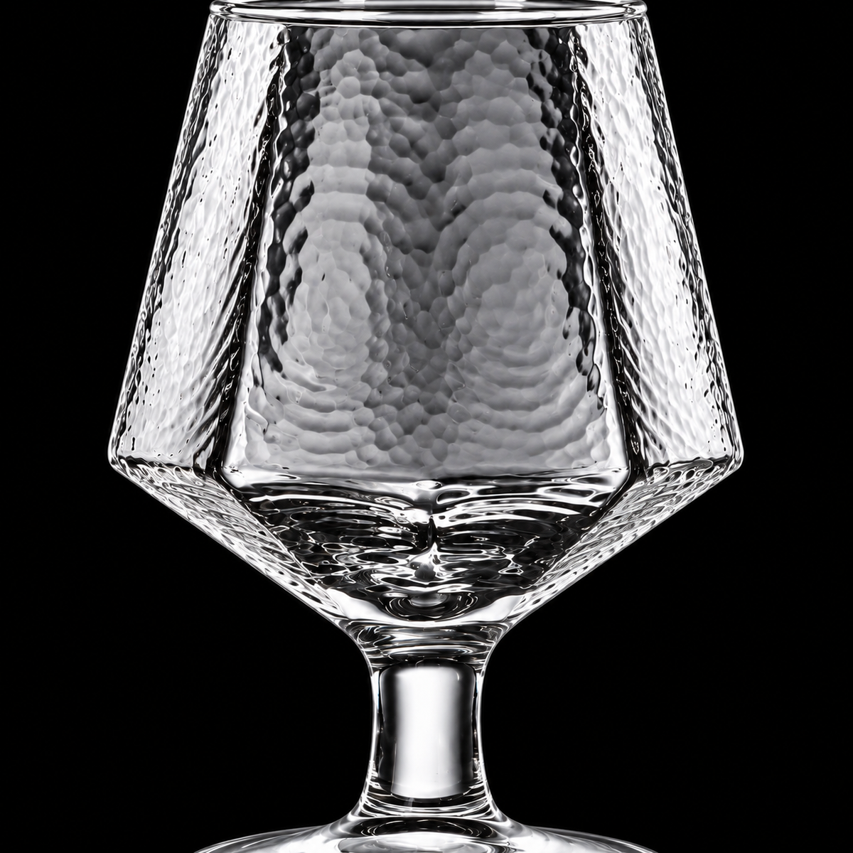 Close-up of the hammered goblet texture