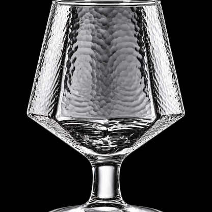 Close-up of the hammered goblet texture