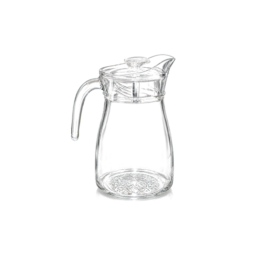 J-707 glass jug with lid on white