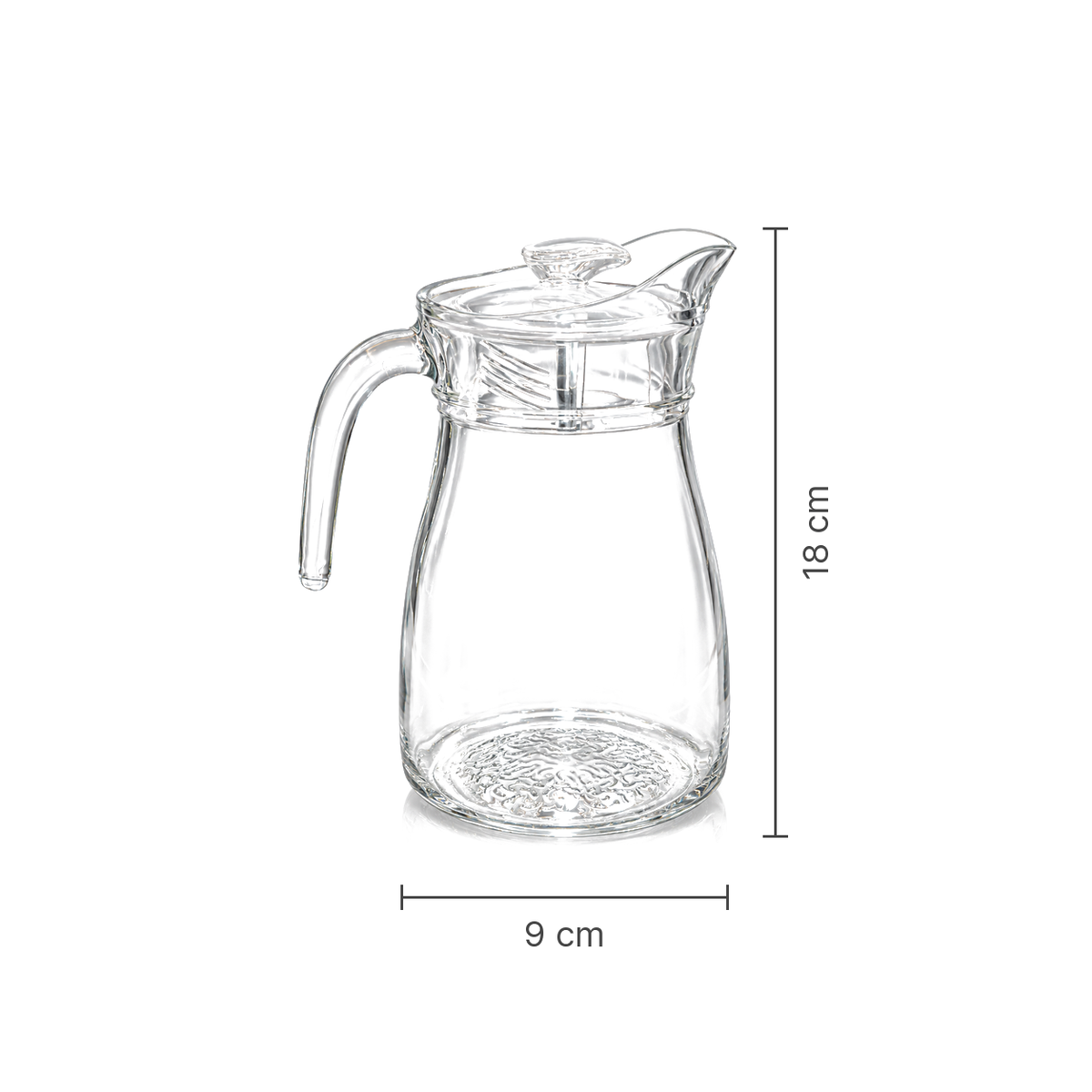 J-708 glass jug dimensions 9 x 18 cm