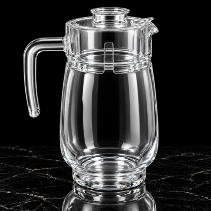 Glass Jug with Lid on black marble
