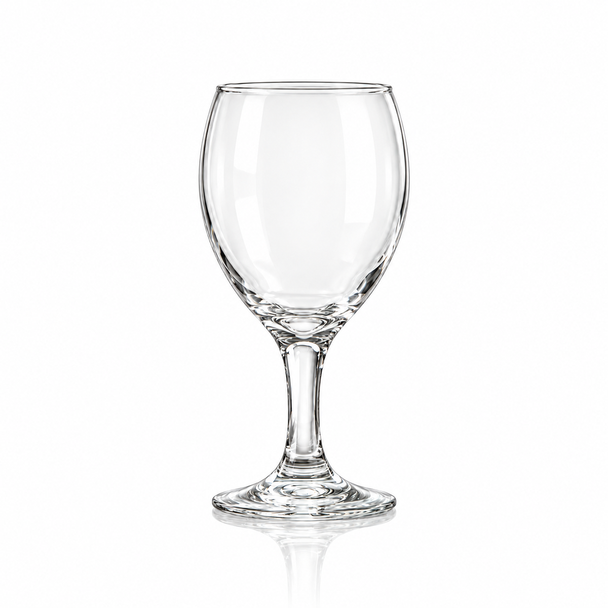 Set of 6 clear wine goblets 320 ml on white marble