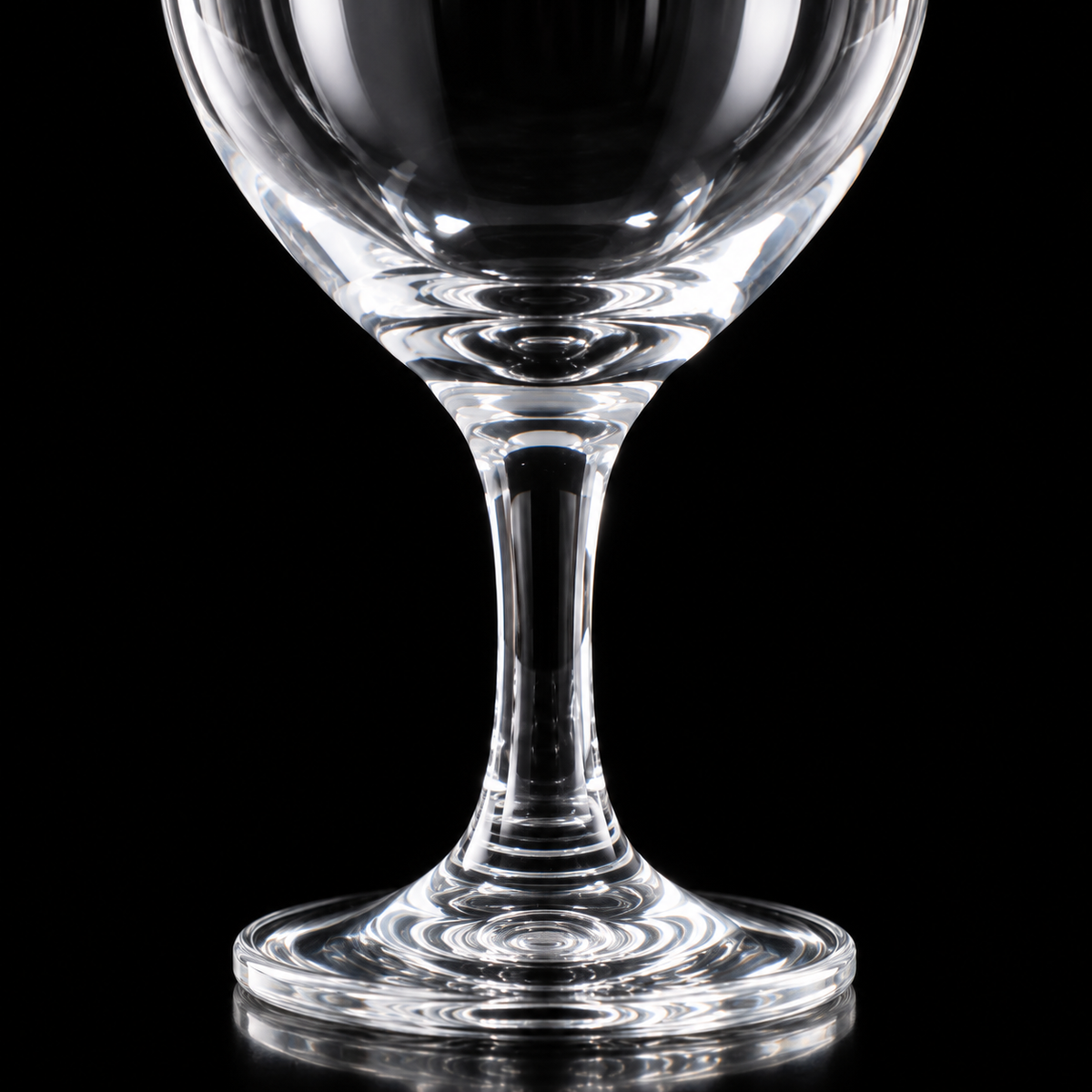 Close-up of goblet stem and foot