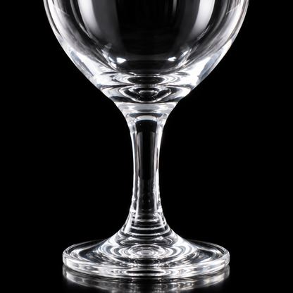 Close-up of goblet stem and foot