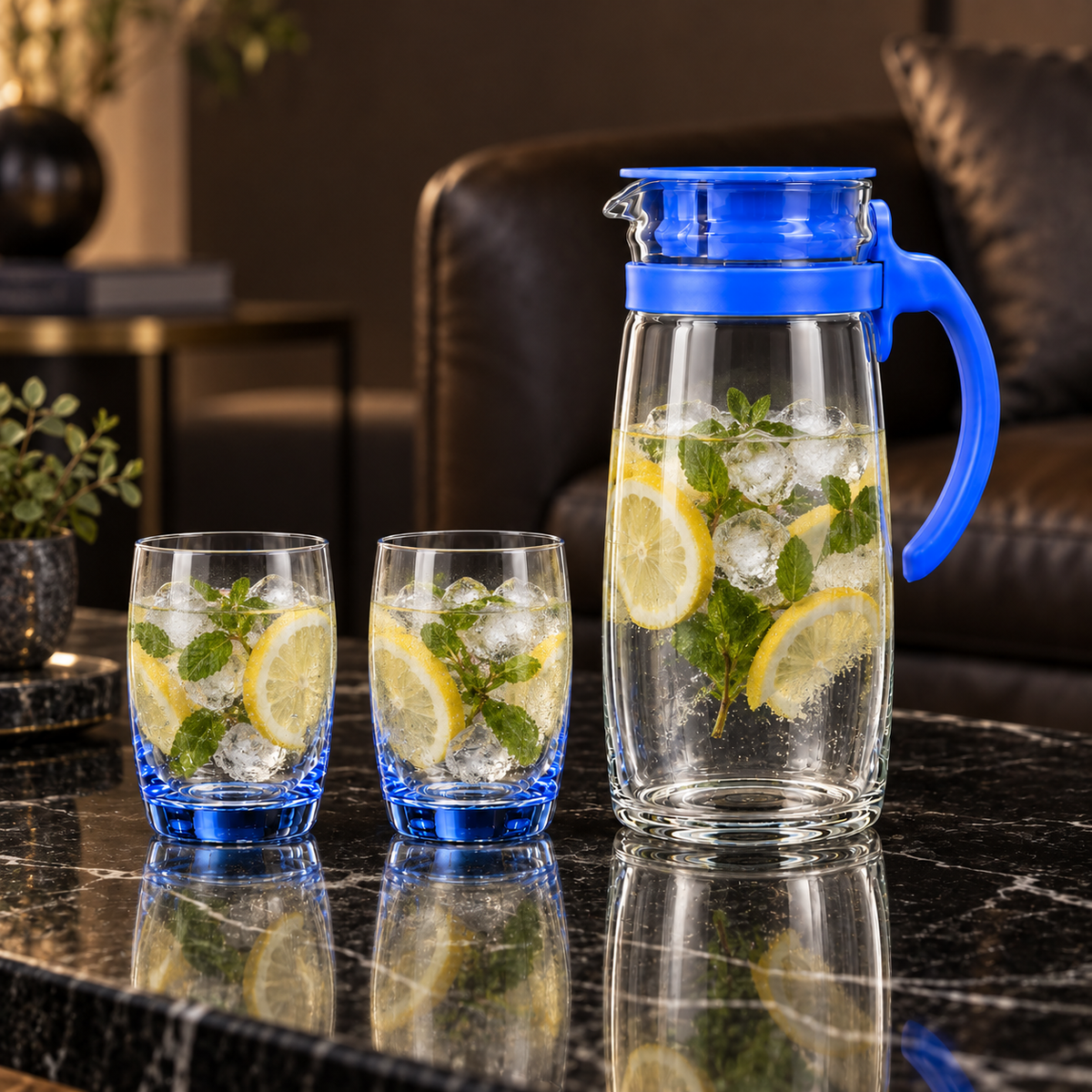 J-802 jug set with lemon mint water