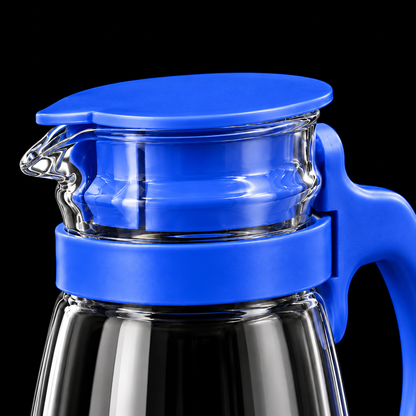 J-802 blue lid and handle close-up