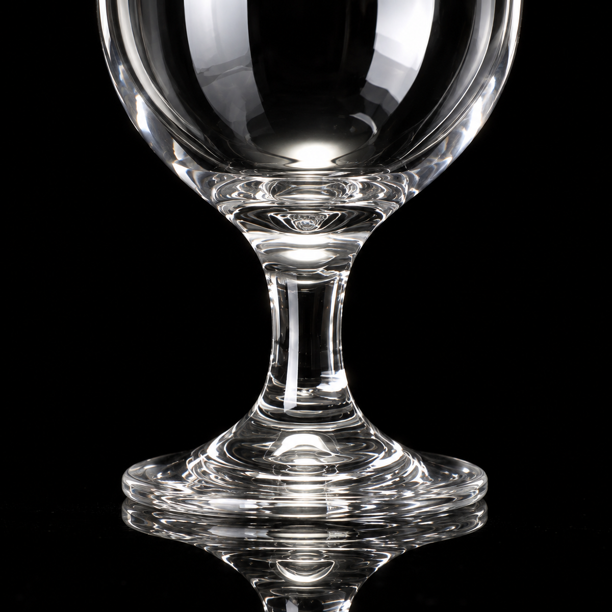 Close-up of goblet stem and foot