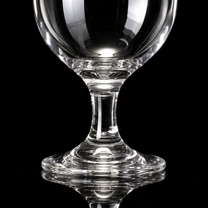 Close-up of goblet stem and foot