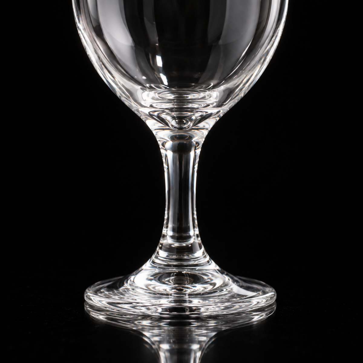 Close-up of goblet stem and foot