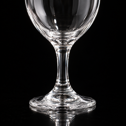 Close-up of goblet stem and foot
