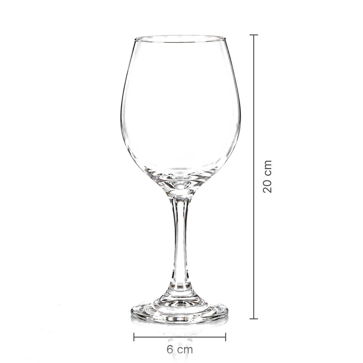 Wine glass dimensions 6 cm x 20 cm