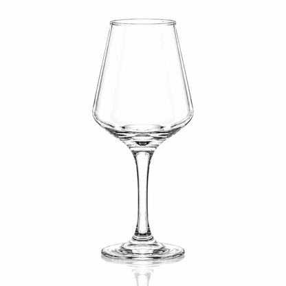 Clear tulip stemmed glasses, set of 6