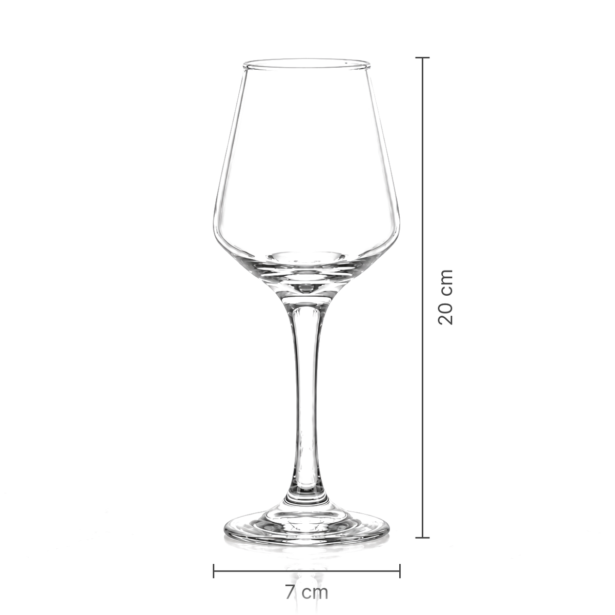 Stemmed glass dimensions 7 cm x 20 cm