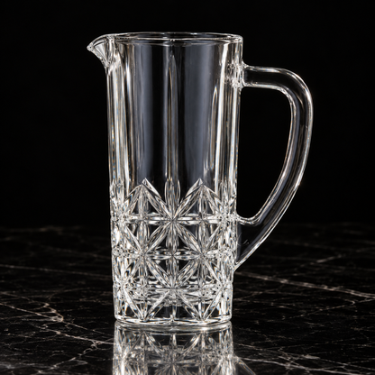 Crystal jug set on black marble