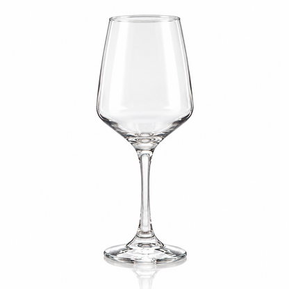 Clear tulip wine glasses 350 ml, set of 6