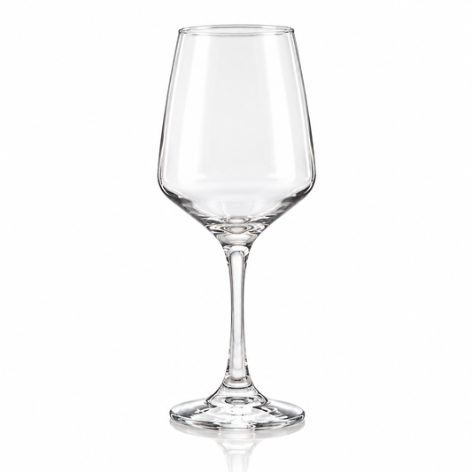 Clear tulip wine glasses 350 ml, set of 6