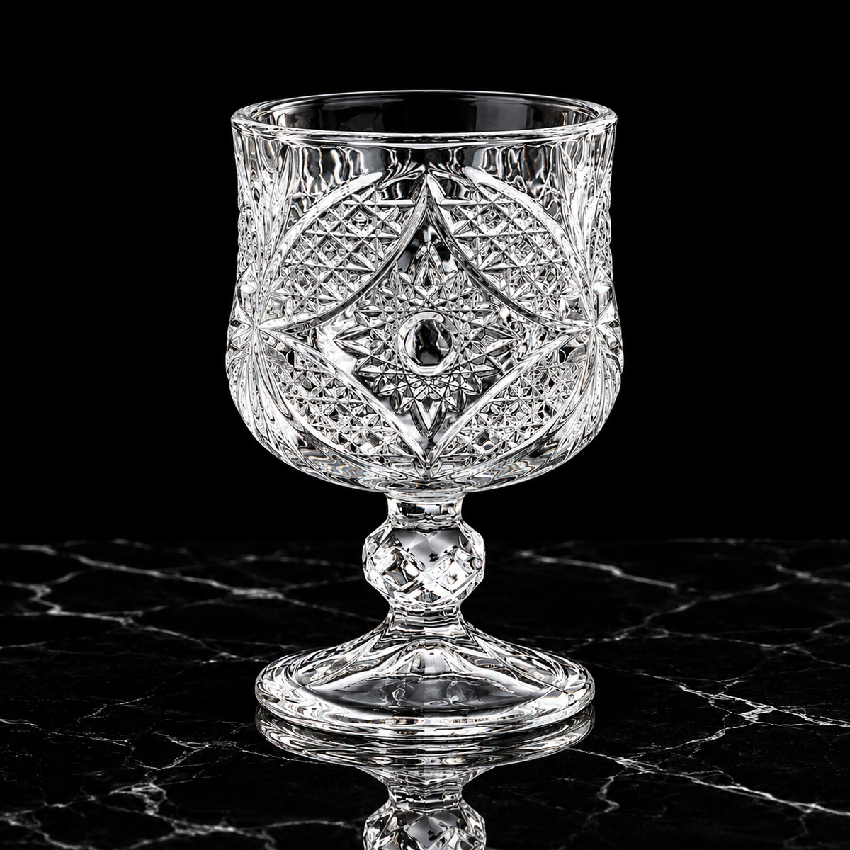 Wine Glasses on black marble