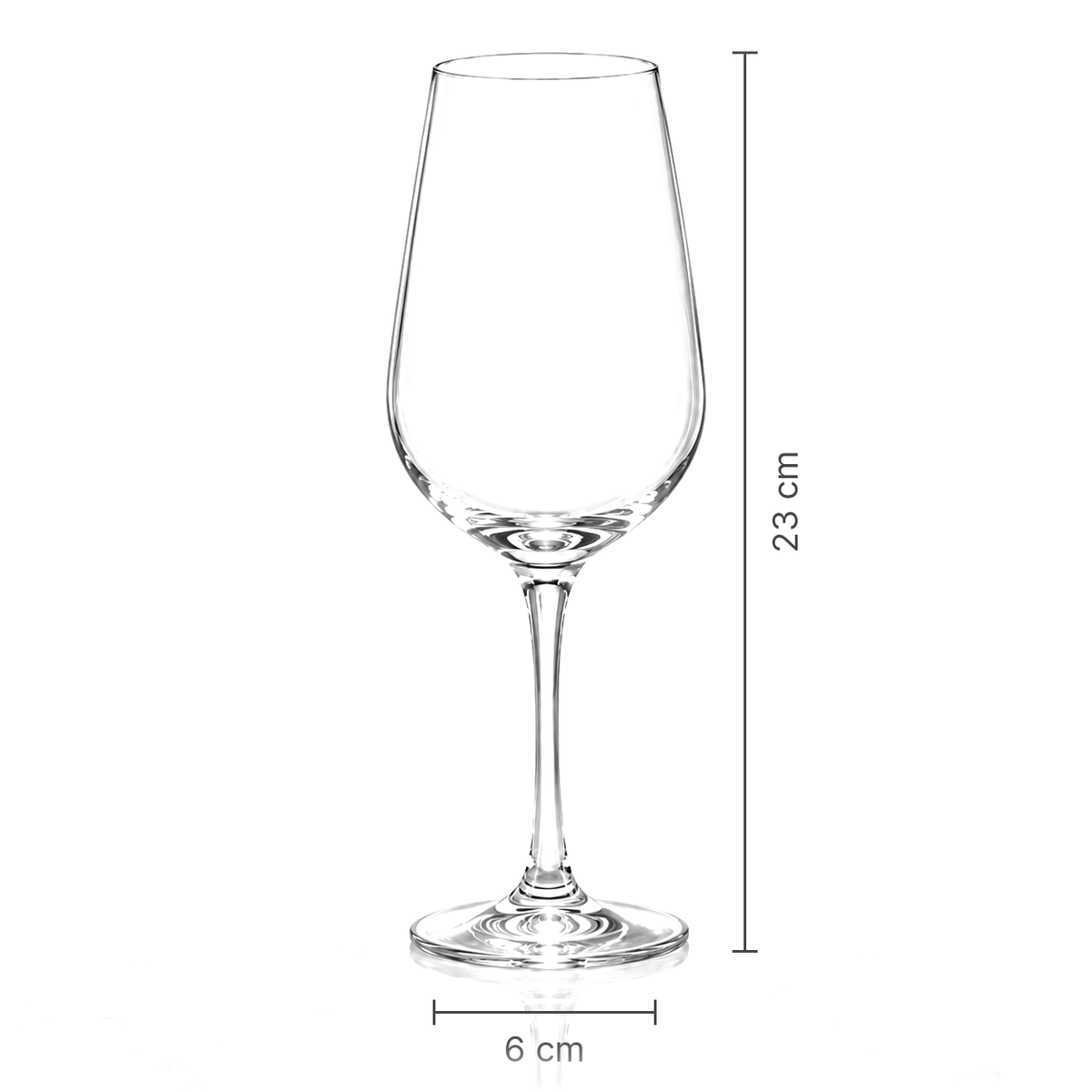 Wine glass dimensions 6 cm x 23 cm