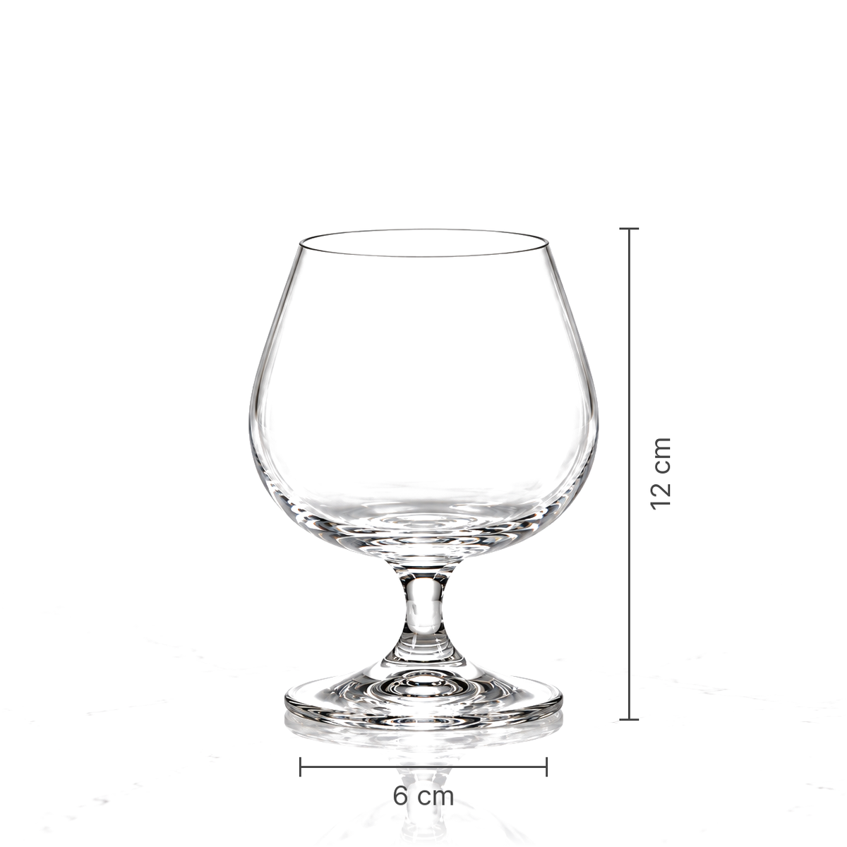 Crystal snifter dimensions 6 cm x 12 cm