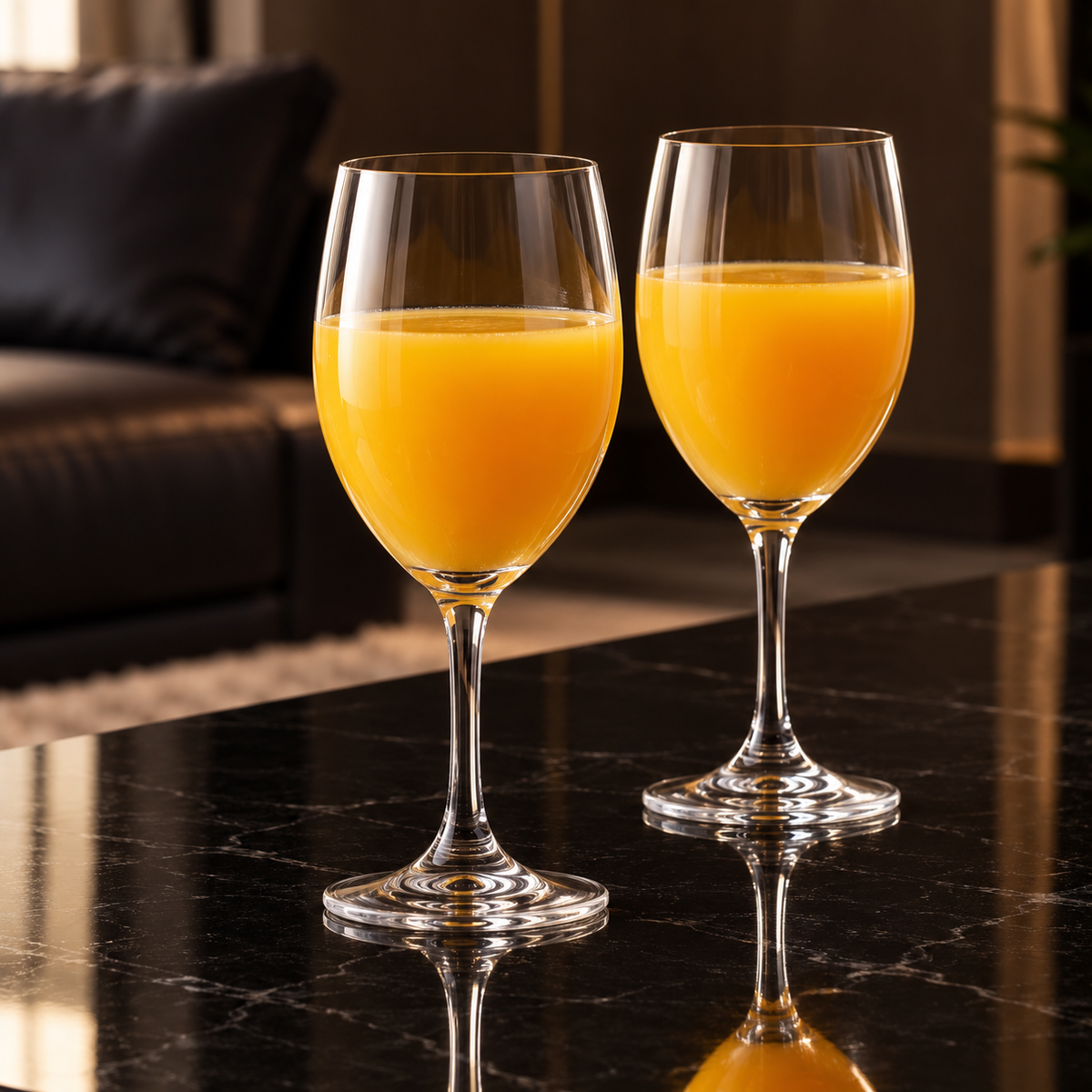Crystal Wine Glasses in a living room