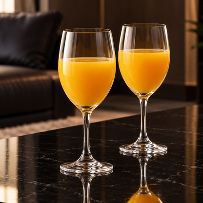 Crystal Wine Glasses in a living room