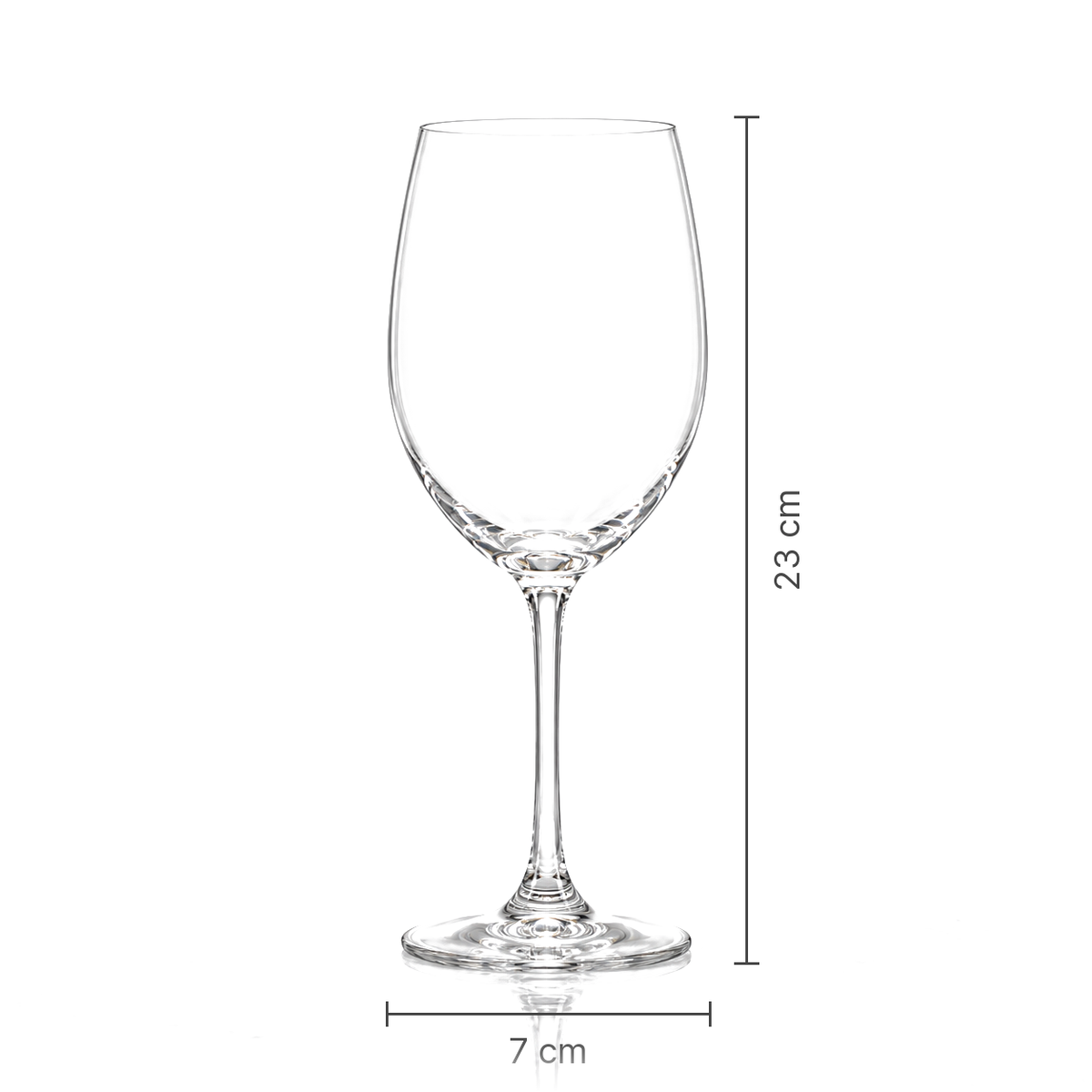 Crystal wine glass dimensions 7 cm x 23 cm