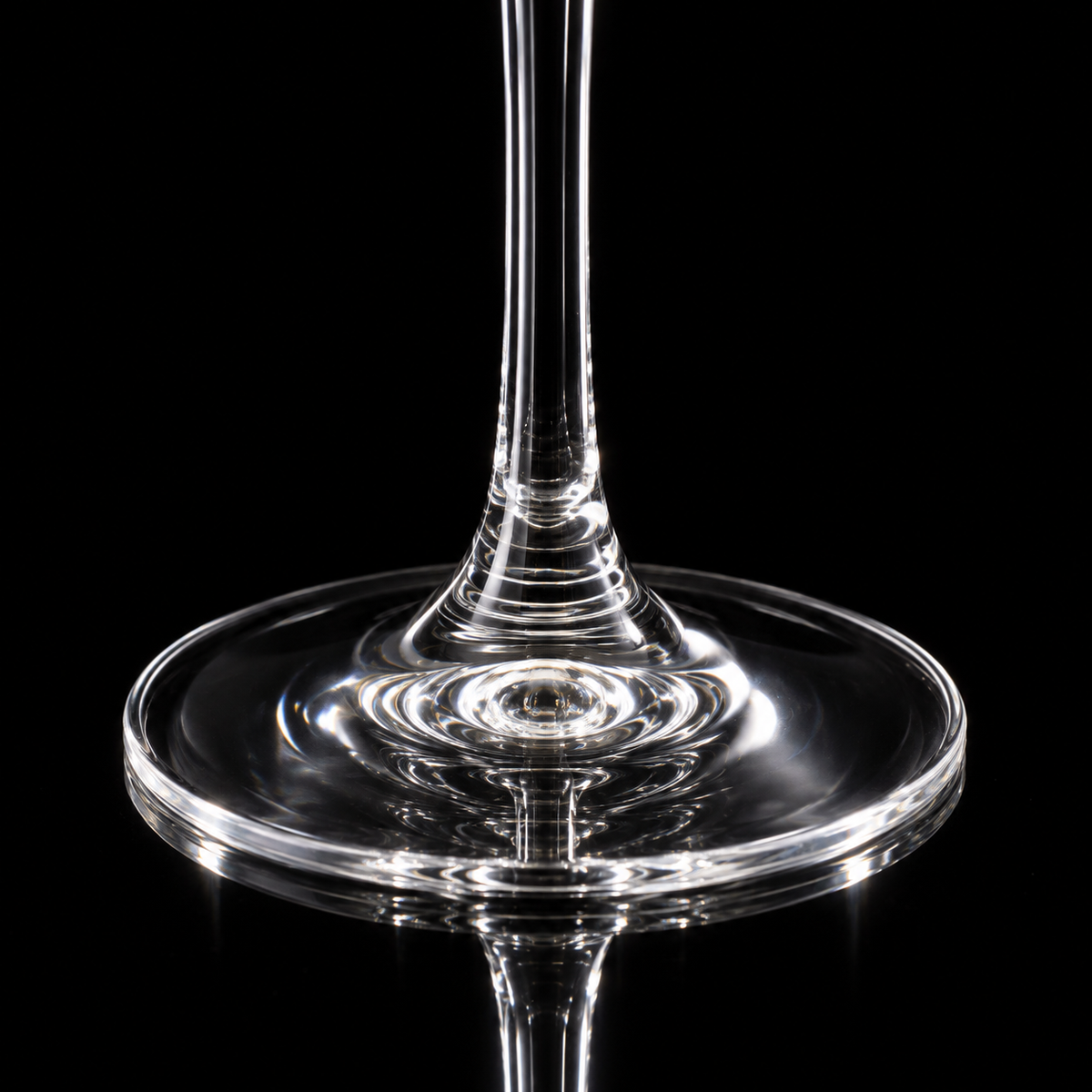 Close-up of crystal stem and foot