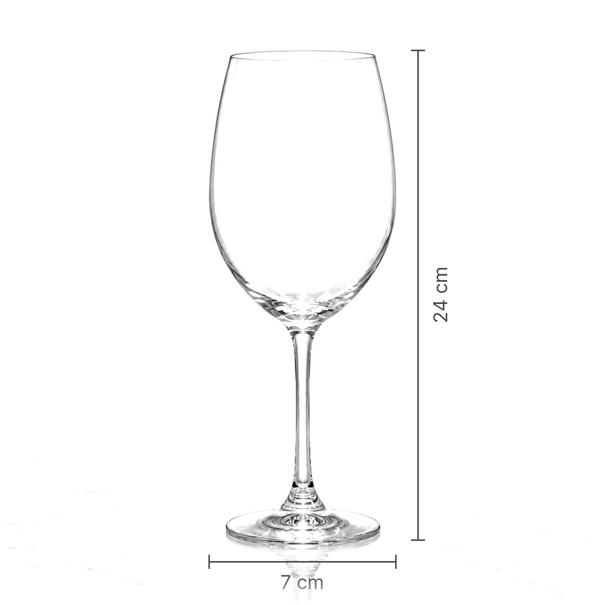 Crystal wine glass dimensions 7 cm x 24 cm