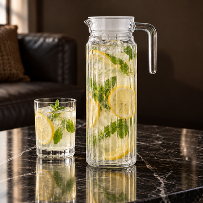 J-701 glass jug with lemon mint water