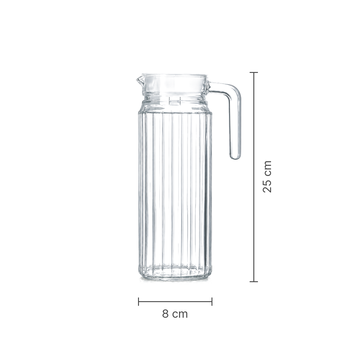 J-702 glass jug dimensions 8 x 25 cm