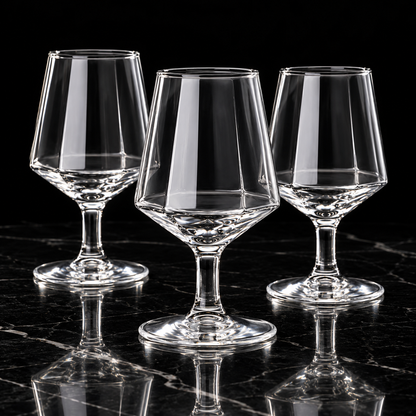 Wine Glasses on black marble
