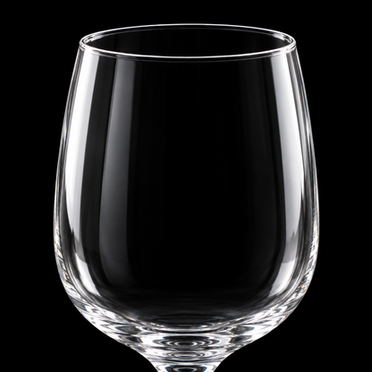 Close-up of the thin wine glass rim